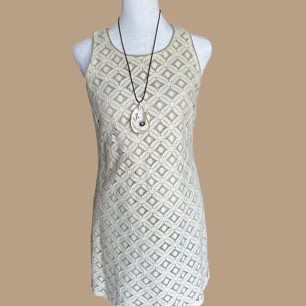 Apt. 9 Petite Lace & Linen-Blend dress in Cream